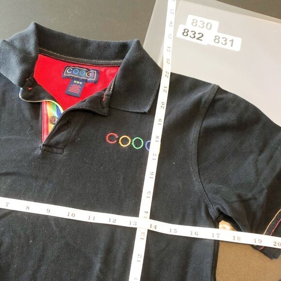Coogi Rainbow Knit Fitted Polo Short Sleeve Shirt Medium - Picture 3 of 10